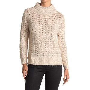 Wit & Wisdom Pointelle Knit Mock Neck Sweater